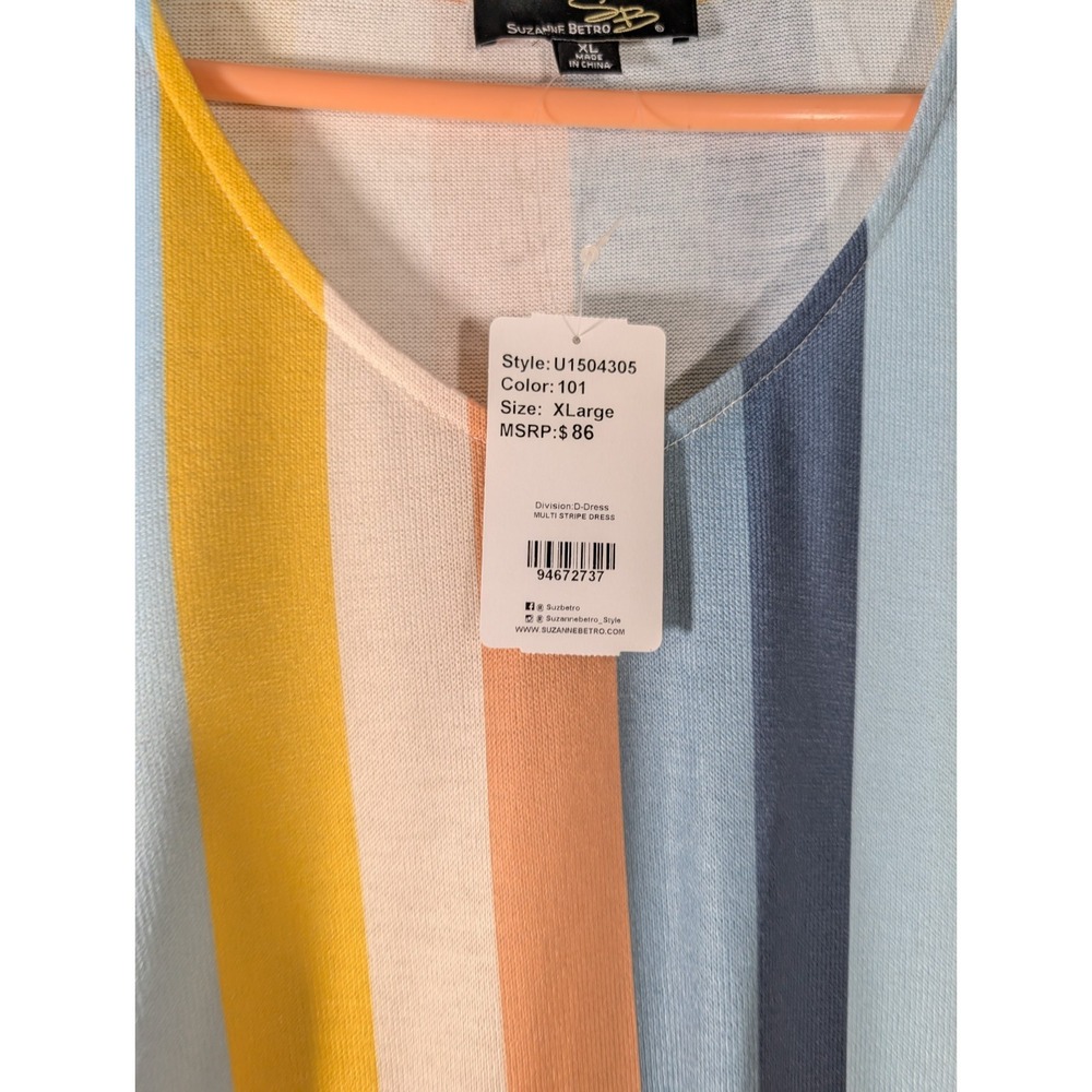 Suzanne Betro, Stripes, Pockets, Casual, Short Sleeve XL NEW - Picture 3 of 8